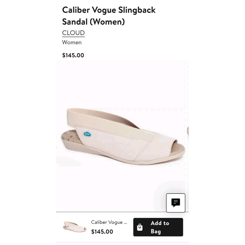 Cloud Caliber Vogue Slingback Leather Sandal Women's EU 39/US 8 Tan Blue